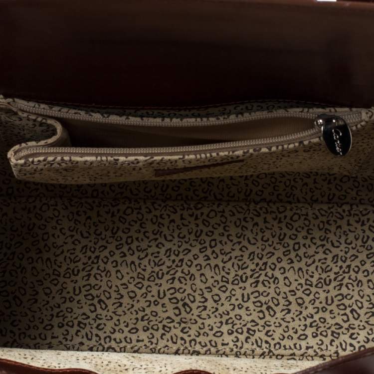 Pre Owned Cartier Brown Patent Leather Panthere Box Bag