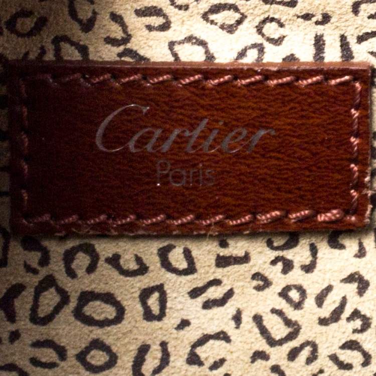 Pre Owned Cartier Brown Patent Leather Panthere Box Bag