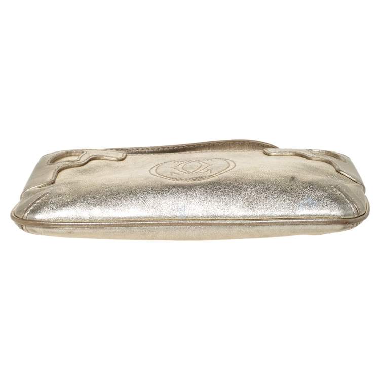 Pre Owned  Cartier Gold Leather Marcello de Cartier Wristlet Clutch