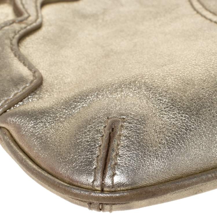 Pre Owned  Cartier Gold Leather Marcello de Cartier Wristlet Clutch