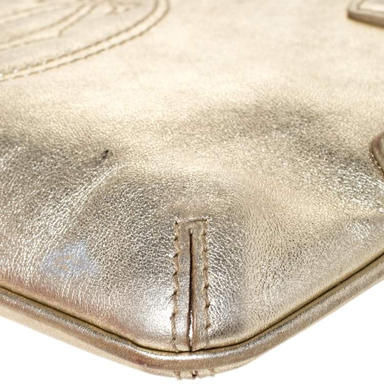 Pre Owned  Cartier Gold Leather Marcello de Cartier Wristlet Clutch