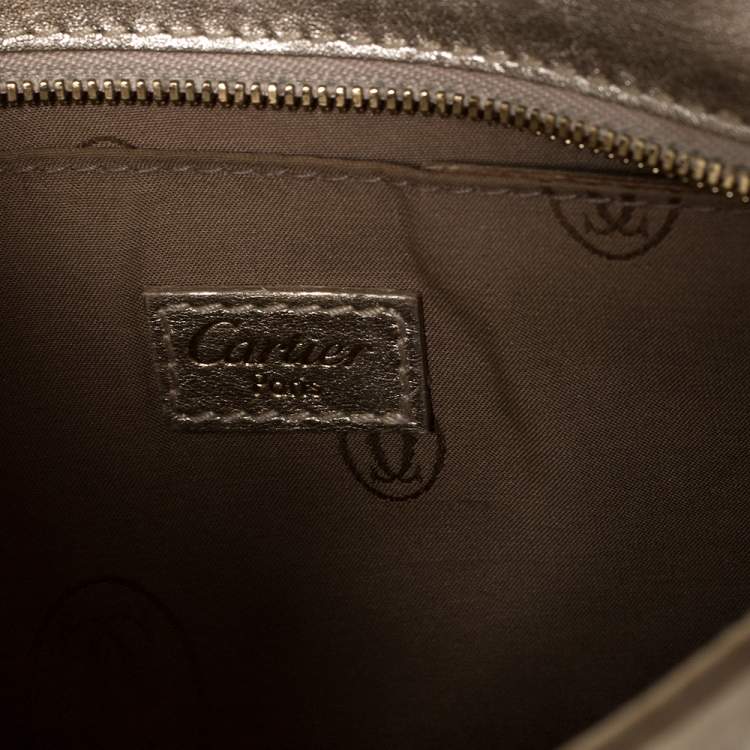 Pre Owned  Cartier Gold Leather Marcello de Cartier Wristlet Clutch