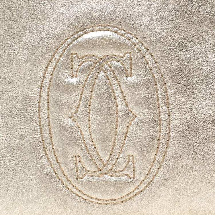 Pre Owned  Cartier Gold Leather Marcello de Cartier Wristlet Clutch
