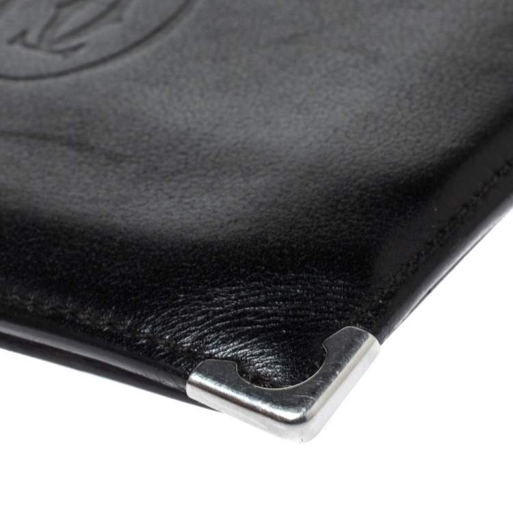 مملوكة مسبقًا Cartier Black Leather Must De Cartier Bifold Wallet