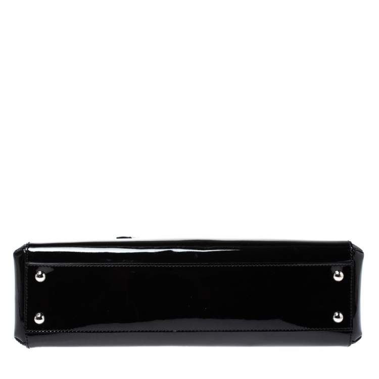 Pre Owned Cartier Black Patent Leather Small Marcello De Cartier Bag
