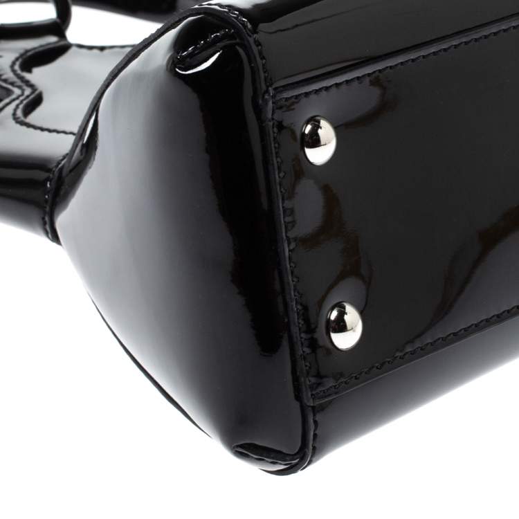 Pre Owned Cartier Black Patent Leather Small Marcello De Cartier Bag