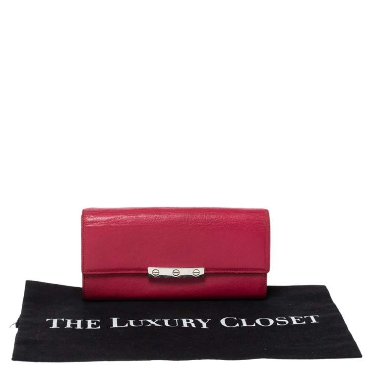 مملوكة مسبقًا Cartier Pink Leather Love Continental Wallet