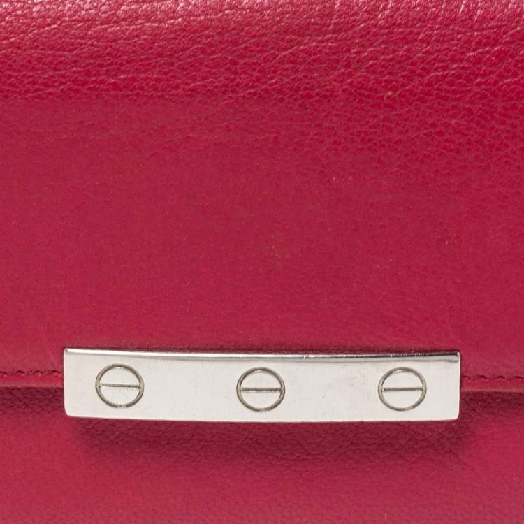 مملوكة مسبقًا Cartier Pink Leather Love Continental Wallet