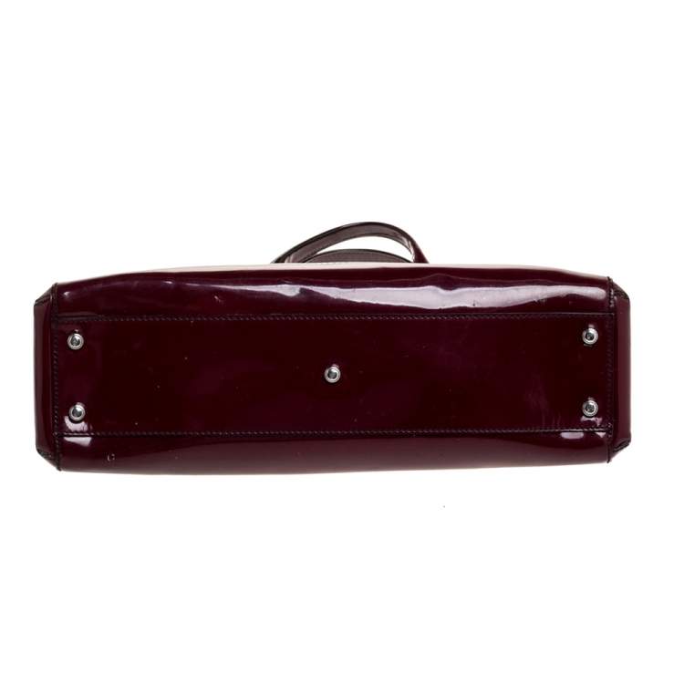 Pre Owned Cartier Red Patent Leather Small Marcello De Cartier Bag