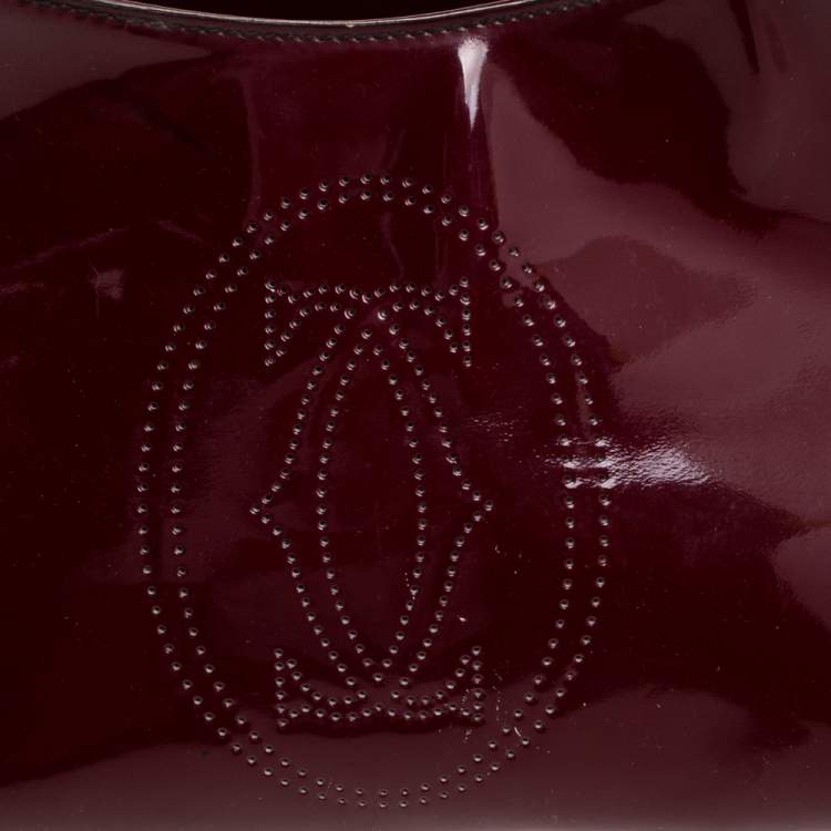 Pre Owned Cartier Red Patent Leather Small Marcello De Cartier Bag