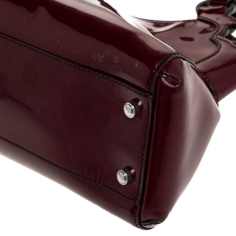 Pre Owned Cartier Red Patent Leather Small Marcello De Cartier Bag
