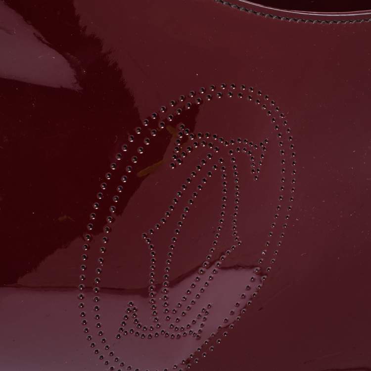 Pre Owned Cartier Red Patent Leather Small Marcello De Cartier Bag