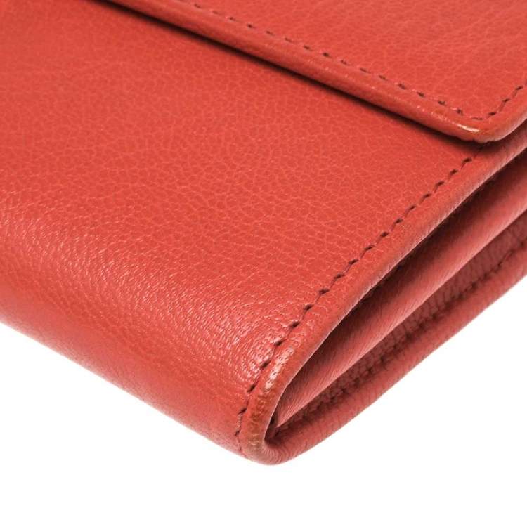 Pre Owned Cartier Orange Leather LOVE Continental Wallet