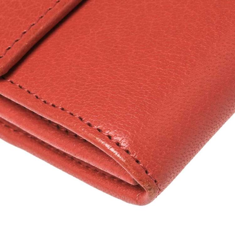 Pre Owned Cartier Orange Leather LOVE Continental Wallet