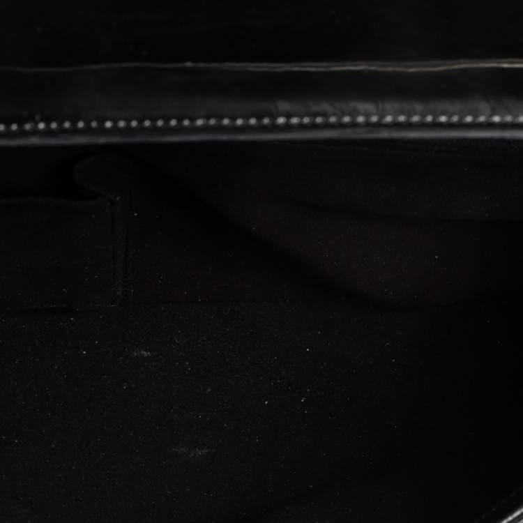 Pre Owned Cartier Black Leather and Python Classic Feminine Line Top Handle Bag