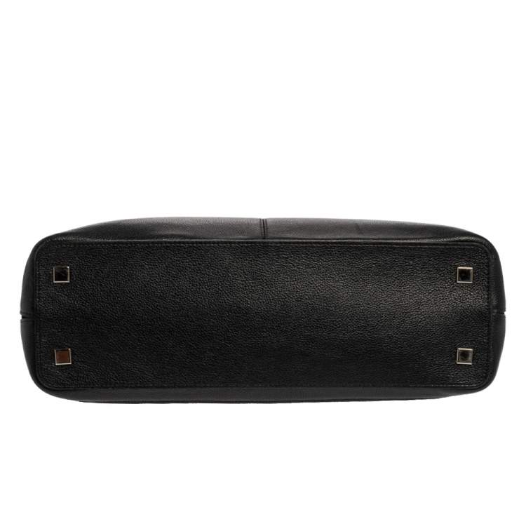 Pre Owned Cartier Black Leather and Python Classic Feminine Line Top Handle Bag