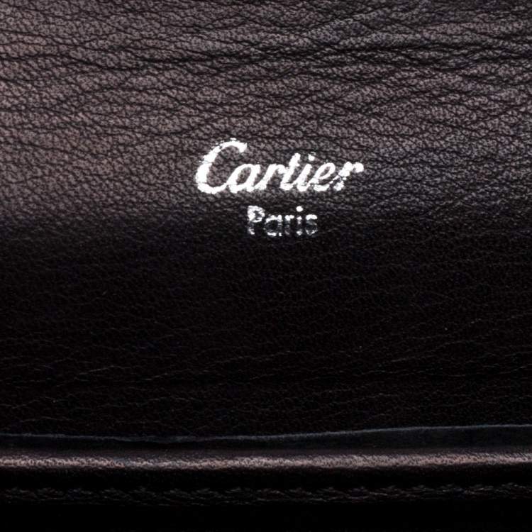 Pre Owned Cartier Black Patent Leather Compact Wallet