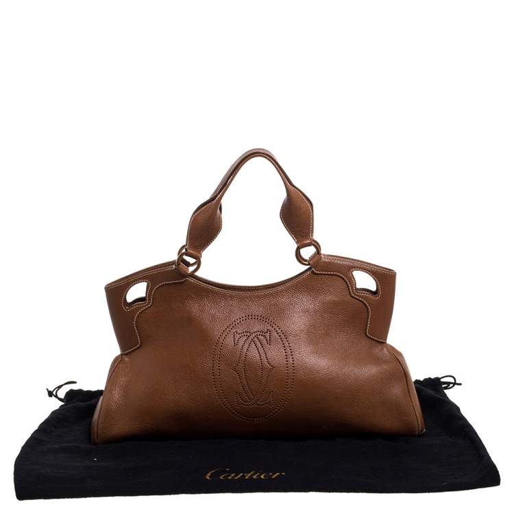 Pre Owned Cartier Brown Leather Medium Marcello de Cartier Bag