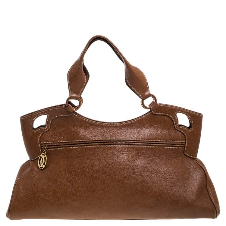 Pre Owned Cartier Brown Leather Medium Marcello de Cartier Bag