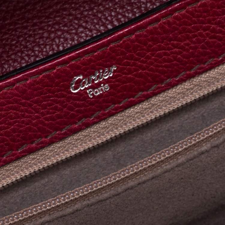 Pre Owned Cartier Red Leather and Python Classic Feminine Line Shoulder Bag