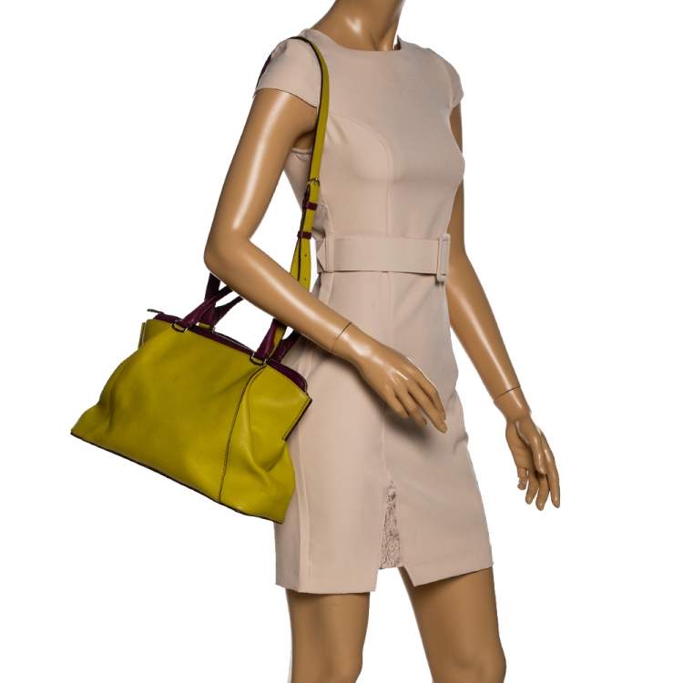 Pre Owned Cartier Yellow/Purple Leather C De cartier Small Tote