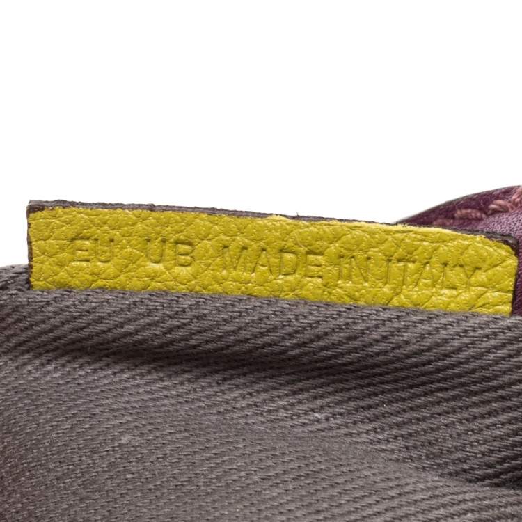 Pre Owned Cartier Yellow/Purple Leather C De cartier Small Tote