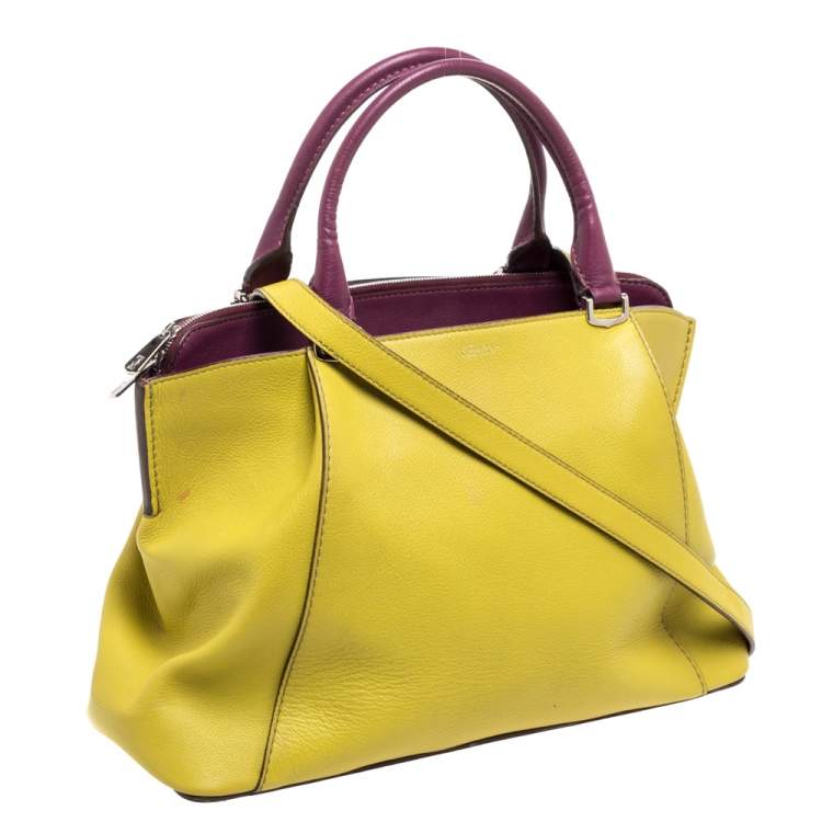 Pre Owned Cartier Yellow/Purple Leather C De cartier Small Tote