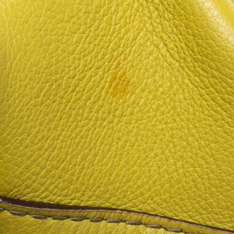 Pre Owned Cartier Yellow/Purple Leather C De cartier Small Tote