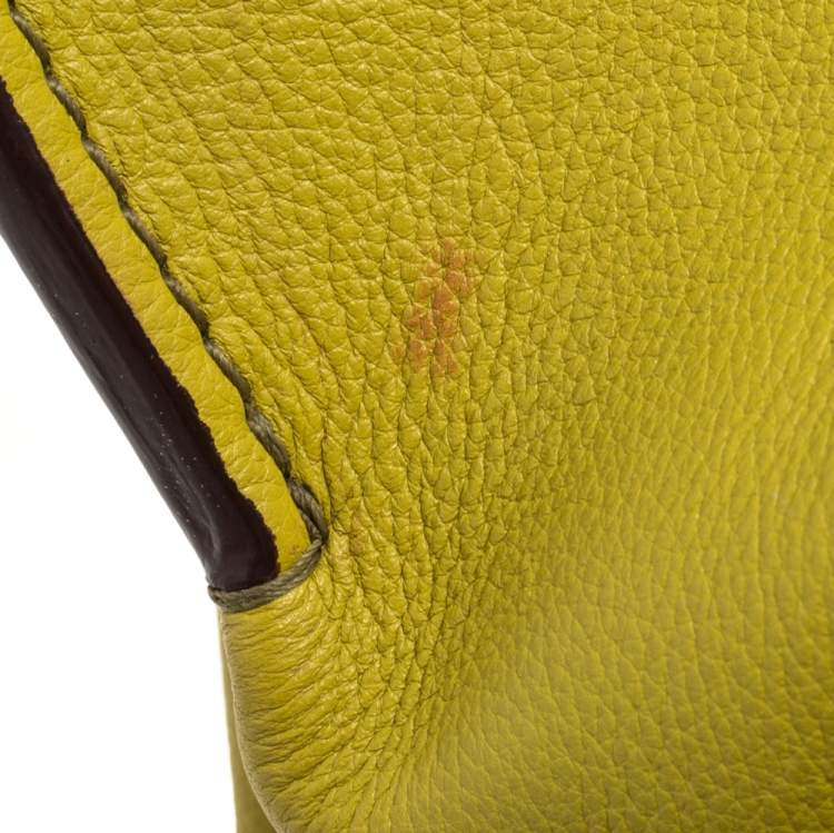 Pre Owned Cartier Yellow/Purple Leather C De cartier Small Tote