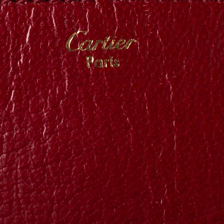 Pre Owned Cartier Red Leather Envelope Shoulder Bag