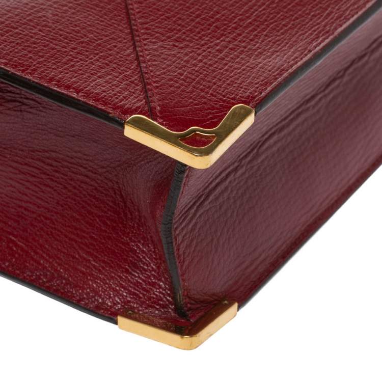Pre Owned Cartier Red Leather Envelope Shoulder Bag