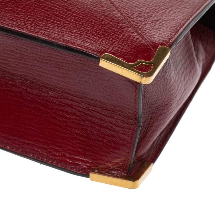 Pre Owned Cartier Red Leather Envelope Shoulder Bag