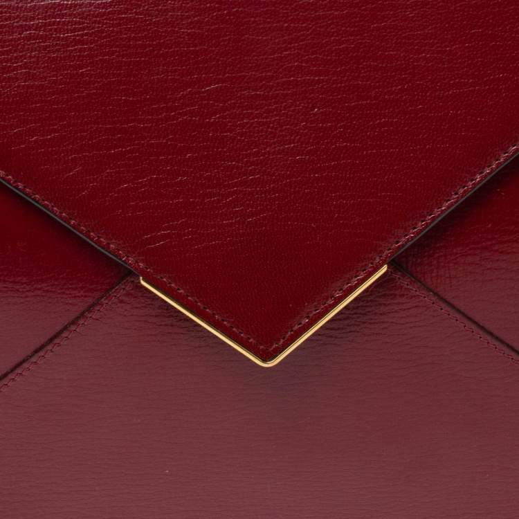 Pre Owned Cartier Red Leather Envelope Shoulder Bag