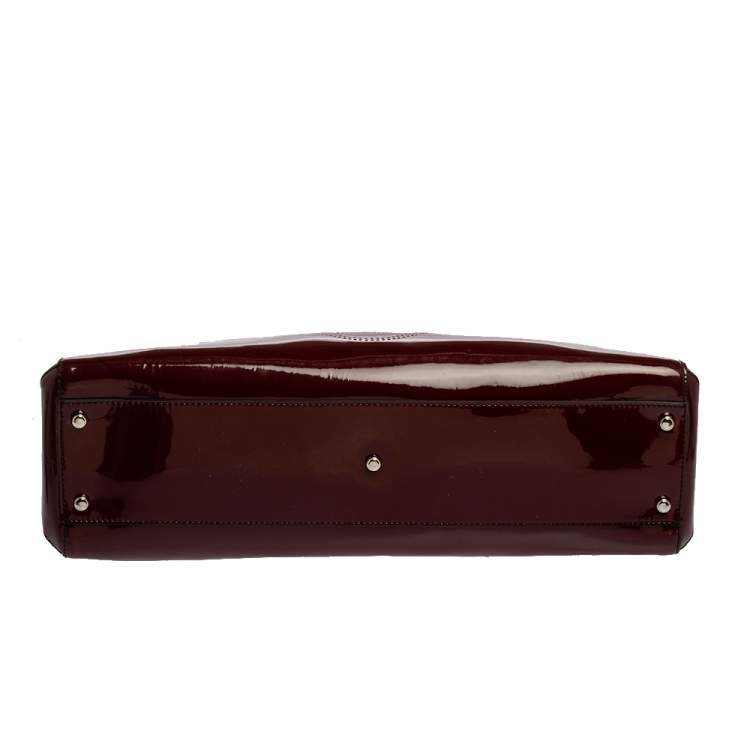 Pre Owned Cartier Burgundy Patent Leather Medium Marcello de Cartier Bag