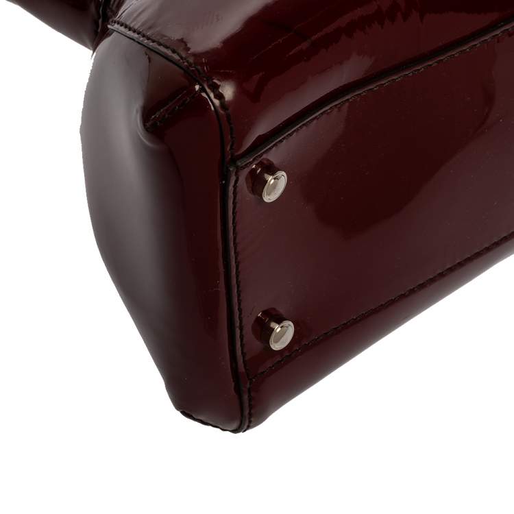 Pre Owned Cartier Burgundy Patent Leather Medium Marcello de Cartier Bag