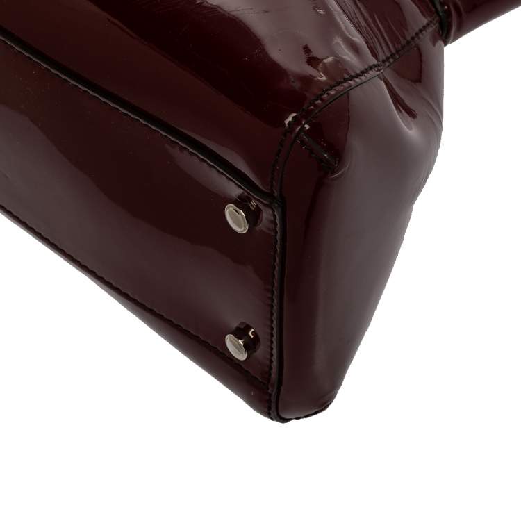 Pre Owned Cartier Burgundy Patent Leather Medium Marcello de Cartier Bag