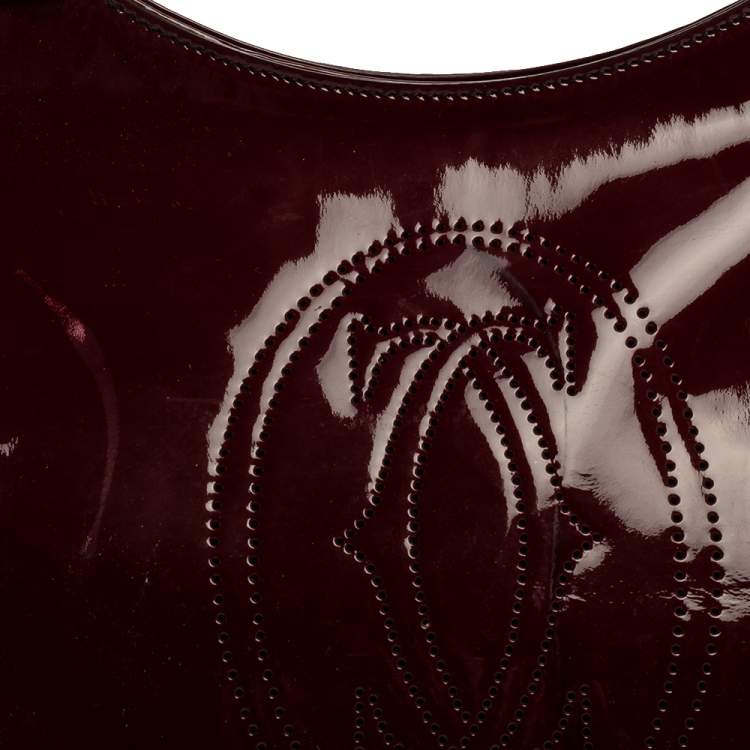 Pre Owned Cartier Burgundy Patent Leather Medium Marcello de Cartier Bag