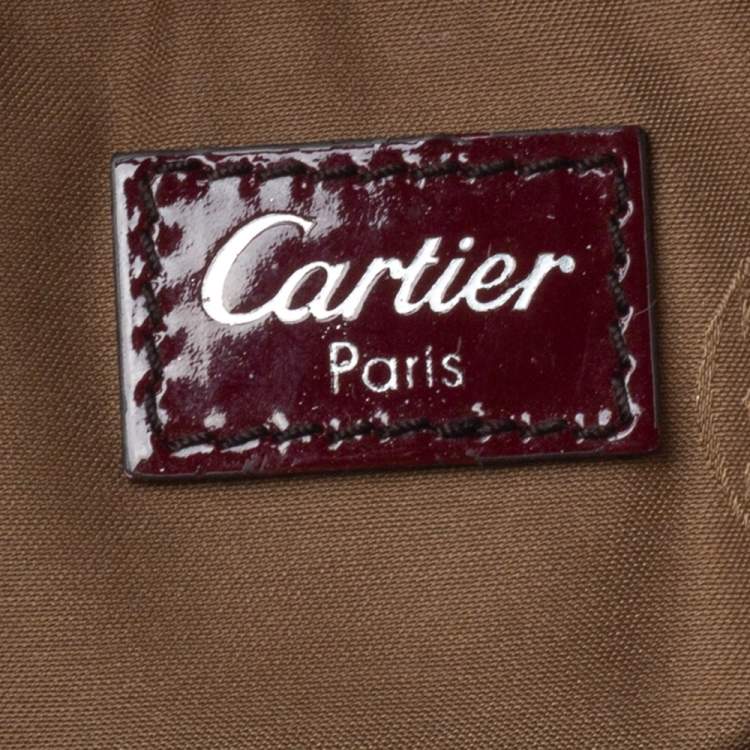 Pre Owned Cartier Burgundy Patent Leather Medium Marcello de Cartier Bag