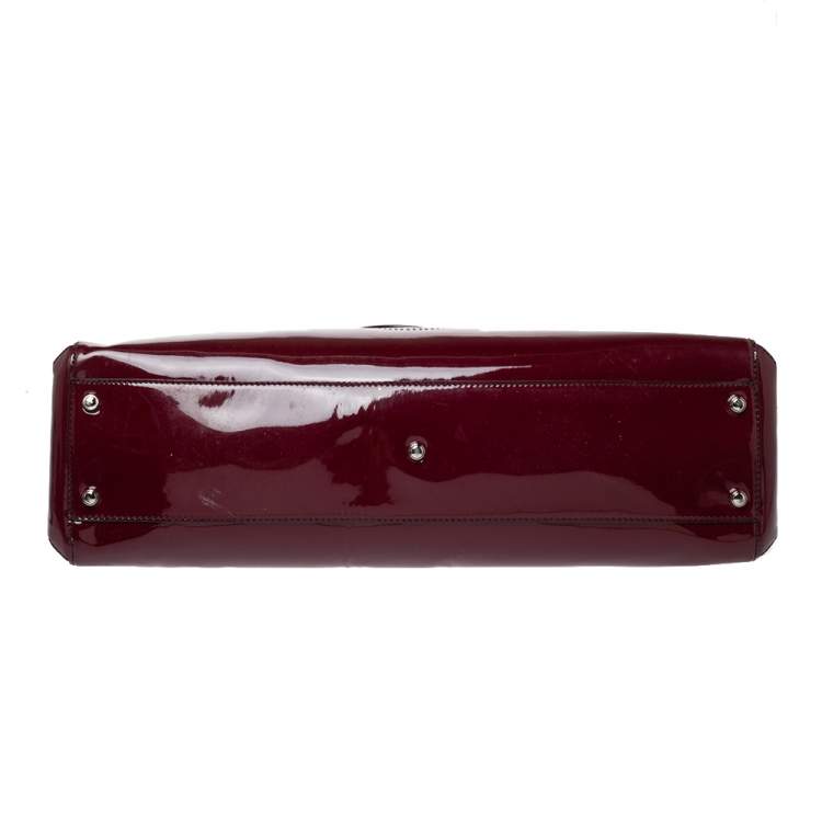 Pre Owned Cartier Burgundy Patent Leather Medium Marcello de Cartier Bag