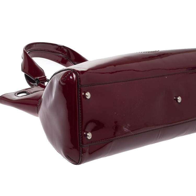 Pre Owned Cartier Burgundy Patent Leather Medium Marcello de Cartier Bag