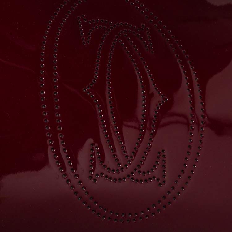 Pre Owned Cartier Burgundy Patent Leather Medium Marcello de Cartier Bag