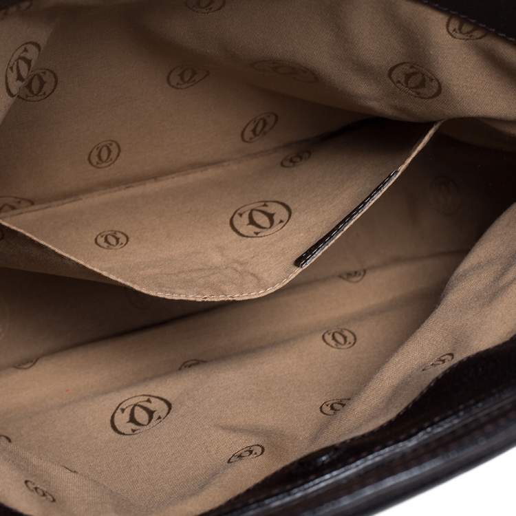 Pre Owned Cartier Black Leather Marcello de Cartier Tote
