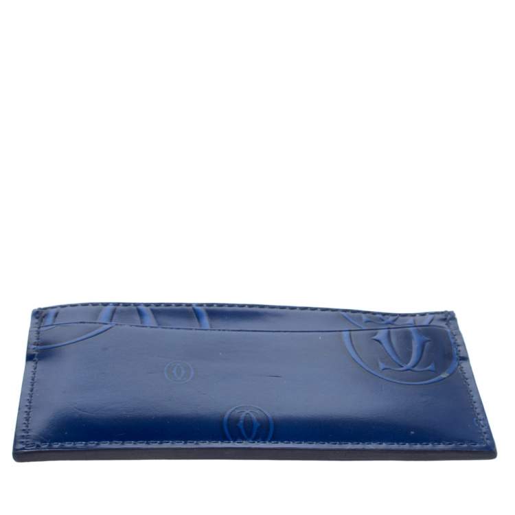 Pre Owned Cartier Blue Patent Leather Happy Birthday Card Holder