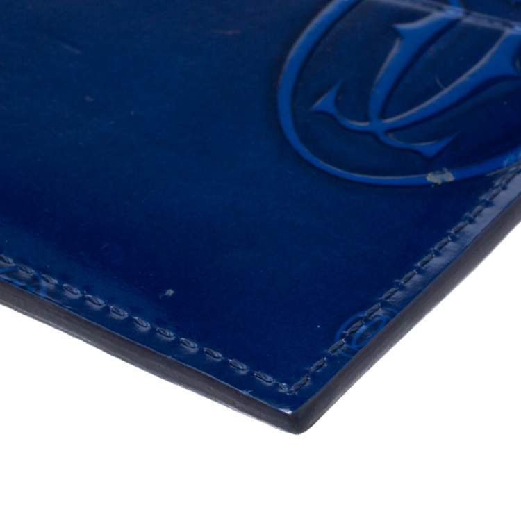 Pre Owned Cartier Blue Patent Leather Happy Birthday Card Holder