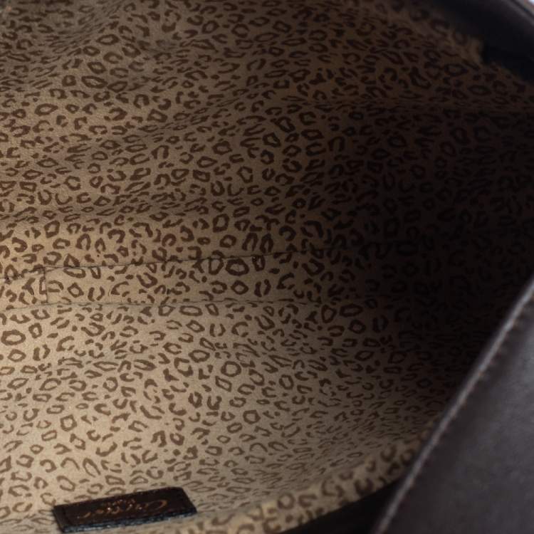 Pre Owned Cartier Brown Calfhair and Leather Small Panthere de Cartier Bag
