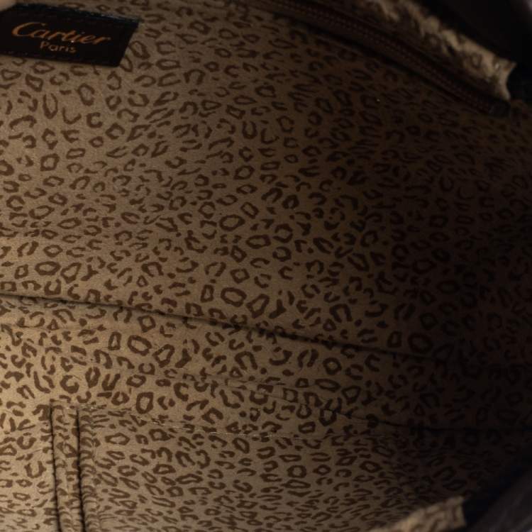 Pre Owned Cartier Brown Calfhair and Leather Small Panthere de Cartier Bag