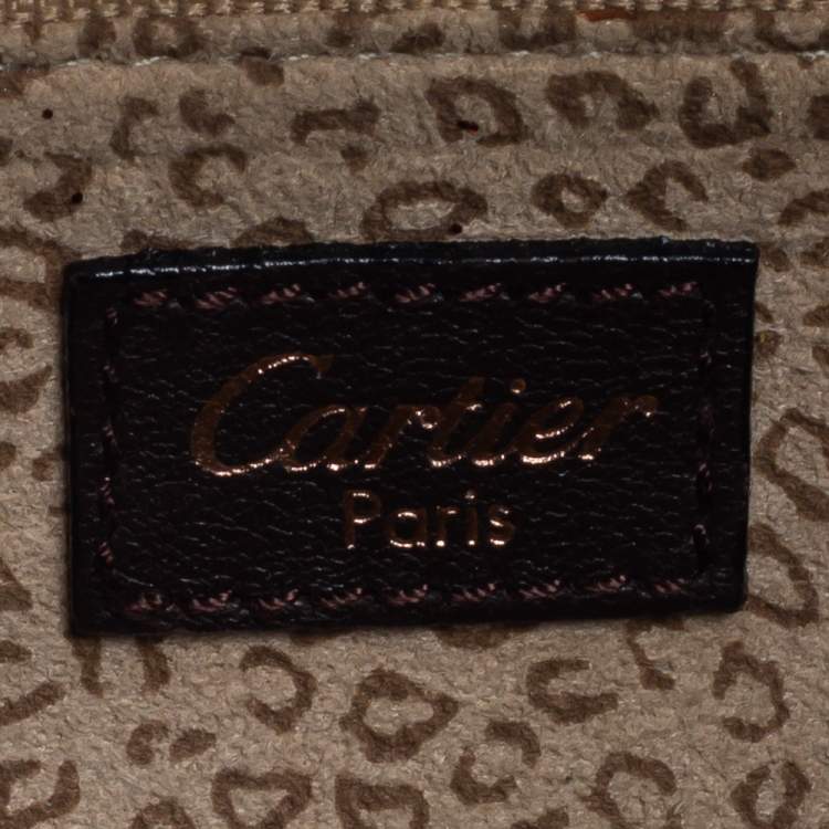 Pre Owned Cartier Brown Calfhair and Leather Small Panthere de Cartier Bag