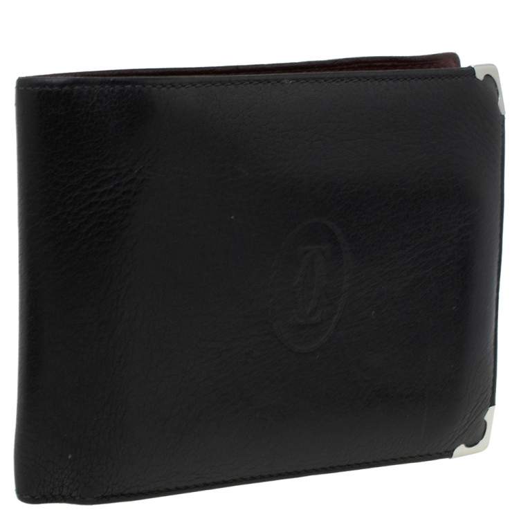 مملوكة مسبقًا Cartier Black Leather Must De Cartier Bifold Wallet