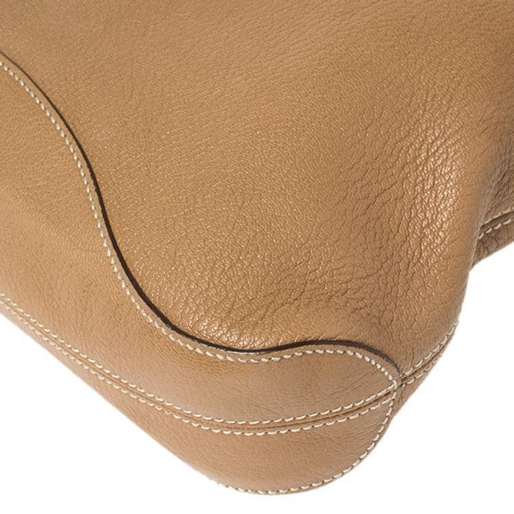 Pre Owned Cartier Beige Leather Marcello de Cartier Foldable Clutch