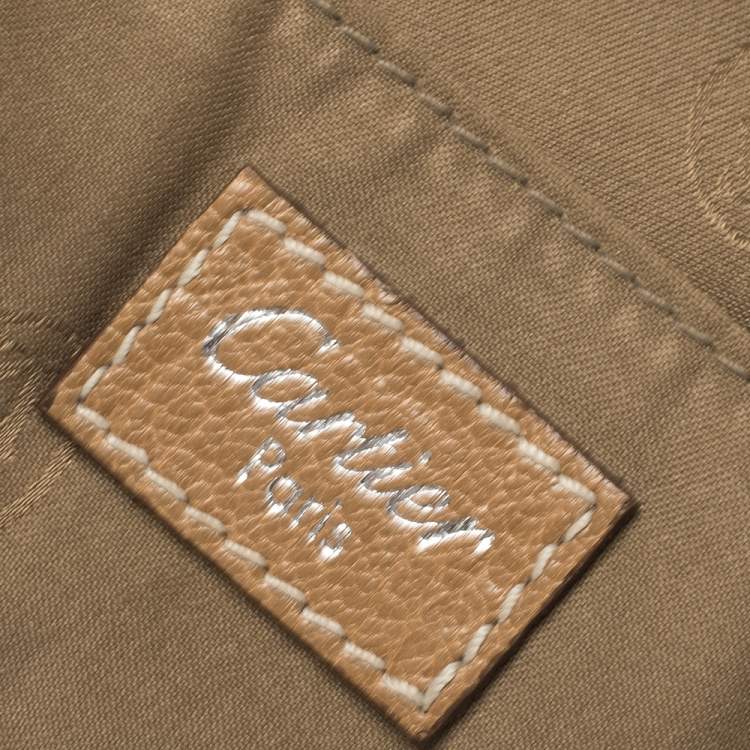 Pre Owned Cartier Beige Leather Marcello de Cartier Foldable Clutch